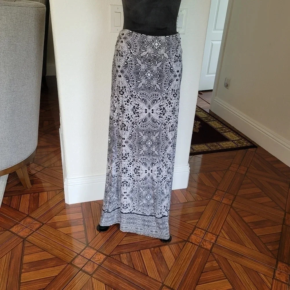 Maxi CYNTHIA ROWLEY Stretch SKIRT Fold Over White